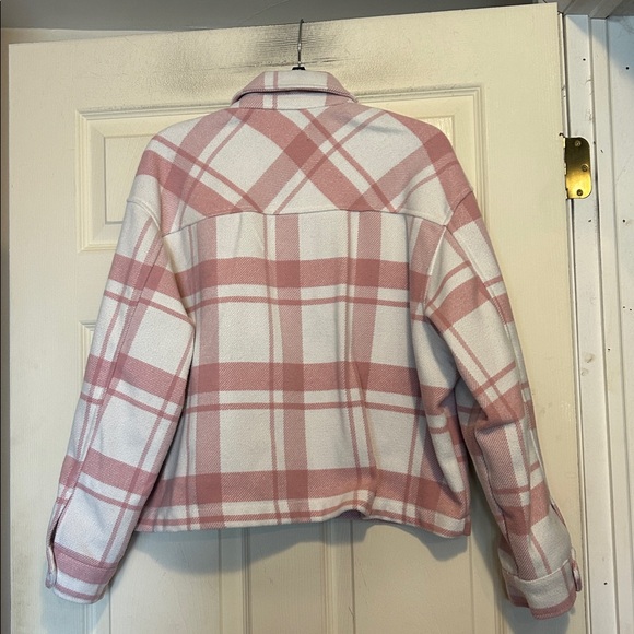 Love Tree pink and white plaid Shacket Size Medium - Picture 5 of 7